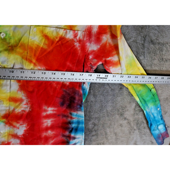 IZOD Women's Tie-Dye Button Down Shirt S Cotton Long Sleeve Colorful - Picture 6 of 9